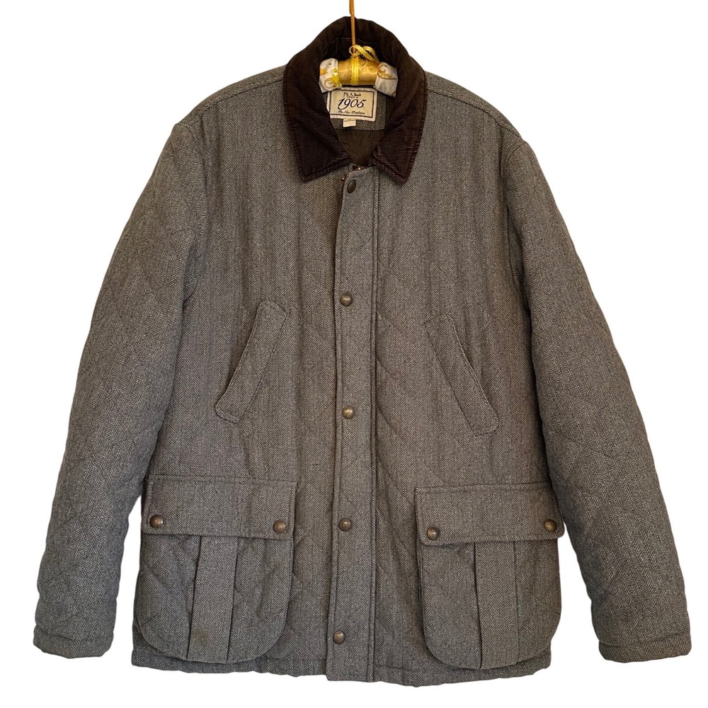 Jos A Bank 1905 Wool
Corduroy Herringbone Quilted Barn Chore Coat Men's L Prep